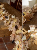 MISSPIN 6FT Boho Fall Garland, Fall Decor Autumn Maples Leaf Garland for Autumn Decor Hanging Vine for Halloween Thanksgiving Home Wedding Fireplace Party Christmas(Beige) by CozyNest Decor