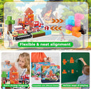 GoodyKing Magnetic Blocks|100PCS Fire Truck Magnetic Building Cube Game,Constructions Toys for Boys & Girls Age 3-4,5-8 9 10,STEM Montessori Stacking Toy,Sensory Tiles Building Christmas for Toddlers by TinyTreasures Baby Boutique