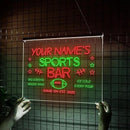 Personalized Sports Bar Neon Sign LED Wall Light Up Football Bar Decor for Home Pub Game Room Man Cave Big Screen Night Custom Name Sign Beer Lovers and Sports Fans by CozyNest Decor