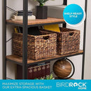 BIRDROCK HOME Woven Storage Shelf Organizer Baskets with Handles - Set of 3 - Abaca Wicker Basket - Pantry Living Room Office Bathroom Shelves Organization - Under Shelf Basket - Handwoven (Espresso) by CozyNest Decor