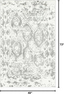 Unique Loom Rosso Collection Vintage, Geometric, Bohemian, Traditional, Distressed, Southwestern Area Rug, Rectangular 4' 0" x 6' 0", Light Gray/Ivory by CozyNest Decor