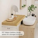24 x 9 Floating Shelves, 9 Inch Deep Floating Shelf Wall Mounted, 24 Inch Bathroom Shelves Set of 2, Rustic Wood Wall Shelf for Bedroom, Living Room, Oak Color by CozyNest Decor