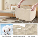 3-Pack Shelf Baskets for Organizing, Woven Storage Basket for Shelves, Cotton Rope Storage Bins for Toys Books, Nursery Towel Baskets for Classroom, 14.96"X9.8"X8.85", Brown by CozyNest Decor