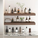 Fun Memories Floating Shelves - 24 Inch Rustic Wooden Wall Shelves - Extra Deeper & Thicker Wall Mounted Storage Shelf for Living Room, Kitchen, Farmhouse - 24"x 9"x 1.6" 2Pack, Walnut by CozyNest Decor
