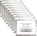 Vittanly 8.5x11 Picture Frames Set of 9, Shatter Resistant Plexiglass, Display 6x8 Pictures with Mat or 8.5x11 without Mat, Photo Frames for Wall or Tabletop, Engineered Wood, Distressed White by CozyNest Decor