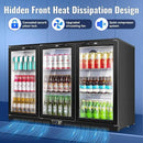 Tylza Back Bar Cooler With 3 Glass Doors, 312L Under Counter Back Bar Refrigerator with LED Lighting, Safety Locks, Counter Height Bar Beverage Cooler for Beer, Soda Drinks, Wine, Black by CozyNest Decor