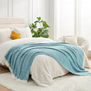 Snuggle Sac Teal Blue Reversible Super Soft Blanket Twin Size for Bed and Sofa, Heather Teal, 60x80 inches by TinyTreasures Baby Boutique
