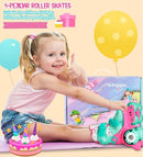 Adjustable Roller Skates for Kids Girls Ladies with Light Up Flash LED Wheels(Age 3-9),Three-Point Type Balance,Gift Box Packing for Toddlers,Children by TinyTreasures Baby Boutique