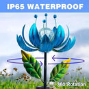 Solar Wind Spinner, 38 Inch Metal Stake Yard Spinners,Solar Powered Multi-Color LED Glass Ball with Kinetic Wind Sculpture Spinner Windmills for Yard by CozyNest Decor