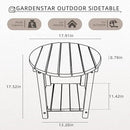 Adirondack Round Outdoor Side Table 2-Tier Storage Patio Side Table, HDPE End Tables for Backyard Pool Porch Garden Lawn (Teak) by GreenHaven Gardens
