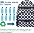 Wildkin ECO rPET 15-inch Kids Backpack – Sustainable, Padded, Adjustable – Black & White Checkered by TinyTreasures Baby Boutique