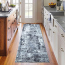 Runner Rug 2x6 Hallway Rugs Washable Boho Rug Soft Area Rug Abstract Pattern Non-Slip Faux Wool Vintage Rug for Kitchen, Entryway, Laundry, Bedroom, Grey and Black by TinyTreasures Baby Boutique
