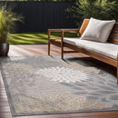 Beverly Rug Outdoor Rug 10x14 Large Modern Floral Tropical Area Rugs for Indoor and Outdoor Patio Easy to Clean Non Shedding Living Room Porch Garden Washable Outside Carpet (10 x 14 Gray) by CozyNest Decor