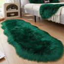 AMTOVO Faux Sheepskin Rug, Dark Green Ultra Soft Fluffy Shag Area Rug, 2 x 6 ft Faux Fur Rug for Bedroom Sofa Throw Cushion Room Decor, Sheepskin by CozyNest Decor