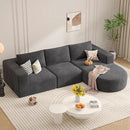 Modular Sectional Sofa with L-Shape Chaise,Cloud Sectional Modern Sleeper Couch with Deep Seat,Sponge Compression Sofas No Assembly Required(Dark Gray-Corduroy Fabric) 1PCS by CozyNest Decor