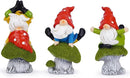 Hodao 3 PCS Spring Yoga Mushroom Gnomes Decoration Summer Elf Figurines Gifts for Home Spring Lively Garden Statues Decor for Outdoor, Mom, Mother (Green) by CozyNest Decor