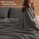 PHF 100% Cotton Waffle Blanket Oversized King 120"x120", Lightweight Breathable Extra Large 10'x10' Summer Blankets for Bed, Giant Big Luxury Aesthetic Woven Bedding for Home Decor, Charcoal Grey by CozyNest Decor