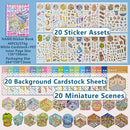 Sticker Book Activity, 20 Sets (1500+) DIY 3D Scene Stickers, Reusable Sticker Book, Mix and Match Creative Sets, Waterproof for All Surfaces, Ultimate Craft Supplies & Party Favors by TinyTreasures Baby Boutique