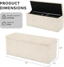 SUN TIME 42" Foldable Velvet Ottoman Bench with Storage，Large Capacity End of Bed Chest, Soft Cushion Seat, Toy & Blanket Organizer, Footrest for Bedroom, Living Room, Entryway, Apartment by CozyNest Decor