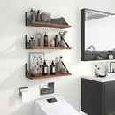 Heimlove Floating Shelves for Wall, 16 Inch Long Wood Floating Shelves Set of 3, Wall Mounted Hanging Shelf for Bathroom Bedroom Kitchen, Rustic Brown by CozyNest Decor