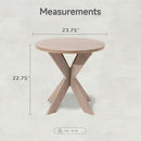Farmhouse Cross Leg end Table, French Country Accent Side Table for Family, Dinning or Living Room, Small Spaces, Modern, Round, Vintage Grey Finish. by CozyNest Decor