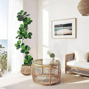 GarveeHome Fiddle Leaf Fig Artificial Tree with White Planter,7ft Faux Plants Indoor with Moss, Fake Rubber Tall Fake Floor Plant in Pot - Artificial Trees for Home Office Living Room Decor by CozyNest Decor