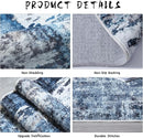 9x12 Rug Washable Boho Rug Soft Large Area Rug Non-Slip Non-Shedding Faux Wool Vintage Rug for Living Room, Farmhouse, Dining Room, Indoor, Kids Playroom, Blue by TinyTreasures Baby Boutique