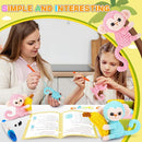 Crochet Kit for Beginners - 2 PCS Monkey with Banana Crochet Kits with Step-by-Step Video Tutorials, Beginner Crochet Kit for Adults, Crochet Monkey Kit for Kids (Blue & Pink) by TinyTreasures Baby Boutique