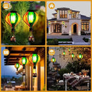 Hot Air Balloon Solar Lantern with Flickering Flame Christmas Gifts for Women Grandma Mom Outdoor Hanging Light Solar Decorative Air Balloon Lamp for Garden Patio Yard and Home (Blue & Yellow) by GreenHaven Gardens