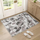 Modern Abstract Door Mat Indoor Entrance 2X3 Front Porch Area Rug Washable, Non-Slip Small Grey Rugs for Entryway Bathroom Ultra-Thin, Throw Carpet for Kitchen Bedroom Nursery Kids Print Faux Wool by CozyNest Decor