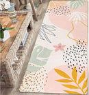 Lahome Pink Washable Runner Rug - 2x6 Non-Slip Throw Hallway Runner Rugs Low-Pile Soft Bedroom Kitchen Runner Rug Boho Botanical Print Carpet Runner for Laundry Room Entryway Bathroom Living Room by TinyTreasures Baby Boutique