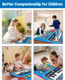 Toys for 1 Year Old Boy Gifts, Baby Musical Mat with Piano & Drum, Adjustable Volume, 12-18 Months Toddler Toys, Christmas Birthday Easter Gifts for 1-2 Year Olds Boys Girls (Blue) by TinyTreasures Baby Boutique