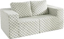 Modular Sectional Sofa 2 Seater Loveseat Modular Couch with Deep Seat Memory Foam Cloud Sofa Chair with Pillows Oversized Sectional Sofa for Living Room Bedroom (Plush GREYOLIVE, Loveseat) by CozyNest Decor