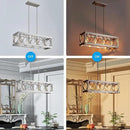 XINGQI Linear Chandelier Brushed Nickel Kitchen Island Light Fixtures 31.5" Rectangle Dining Room Chandeliers, Farmhouse Hanging Large 4-Light Rustic Metal Living Room Office Pendant Lighting by CozyNest Decor