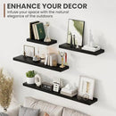 40 Inch Floating Shelves, 8 Inch Deep Floating Shelves for Wall, Hanging Shelf with Invisible Brackets, Deep Shelves for Bathroom, Bedroom, Living Room, Black, Set of 2 by CozyNest Decor