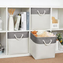 Bidtakay Fabric White Baskets for Shelves Set of 3 Cube Storage Large Organizer Bins 13x13 Closet Storage Bins for Home Office Nursery Collapsible Storage Bins for Organization by TinyTreasures Baby Boutique