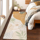 Lahome Boho Long Bathroom Rugs - 2x7 Rug Lightweight Washable Non-Slip Runner Rugs for Bedroom Throw Soft Bath Mat Runner, Taupe Botanical Print Indoor Carpet Runner for Entryway Hallway Kitchen by TinyTreasures Baby Boutique