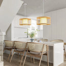 Rattan Pendant Lights, 15.8" Boho Wicker Pendant Light Handwoven Rattan Chandelier Beach Country Natural Hanging Light for Dining Room Kitchen Living Room Bedroom by GreenHaven Gardens