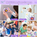Kids Camera,HD Digital Video Camera with Protective Cover,Childrens Toys for 3 4 5 6 7 8 9 Year Old Boys/Girls,Selfie Camera for Kids,Christmas Birthday Gifts with 32GB SD Card (Unicorn Purple) by TinyTreasures Baby Boutique