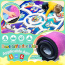 Kids Rug, Space Themed Baby Play Mat, 4x6 Ft Playroom Rug, Colorful Cartoon Outer Space, Planet, Rocket, Spaceship Road Carpet for Playroom, Educational Learning Carpet for Kids Mat by CozyNest Decor