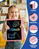 Bravokids 15 Inch LCD Writing Tablet for 3 Year Olds - Electronic Drawing Pad and Doodle Board as Educational Birthday Gifts for Girls and Boys (Pink) by TinyTreasures Baby Boutique