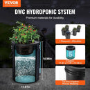 VEVOR RDWC Hydroponics Grow System, Hydroponic Growing Kit with Top Drip, Recirculating Deep Water Culture 4 Buckles and 1 Reservoir, with Air Pump and Water Level Device for Leafy Vegetables by GreenHaven Gardens