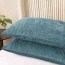 CaliTime Throw Pillow Covers Decorative 20 X 26 Inches Pack of 2 Cozy Chenille Standard Pillow Shams Cases for Couch Sofa Bed Living Room Home Smoke Blue by CozyNest Decor