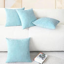 CaliTime Throw Pillow Covers Decorative 18 X 18 Inches Pack of 4 Cozy Chenille Cushion Cases for Couch Sofa Bed Living Room Home Light Blue Grey by CozyNest Decor