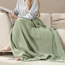 Amélie Home Chenille Knit Throw Blanket for Couch, Chevron Texture Decorative Soft Blanket for Sofa, Bed & Chair, 60"x80", Sage Green by CozyNest Decor