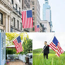 ZMTECH 2 Pcs 6 FT Flag Pole with Solar Light - Adjustable Bracket, Stainless Steel Flag Poles for Outside House, Tangle Free Flag Pole Holder Kit for American Flag (Without Flag, White) by GreenHaven Gardens