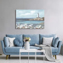 cozy country Lighthouse Wall Art 45"x30" - Coastal Pictures Beach Canvas Ocean Decor - Nautical Artwork Seascape Hand Painting for Living Room, Bedroom, Sea House by CozyNest Decor