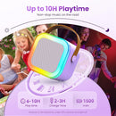 Mini Karaoke Machine for Kids Adults, Kids Toys Karaoke Microphone Singing Speaker, Karaoke Player with 2 Wireless Mic Party, Birthday Gifts for Girls Ages 4, 5, 6, 7, 8, 9, 10, 12+ Years Old(Purple) by TinyTreasures Baby Boutique