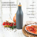 kitchentoolz Olive Oil Stoneware Dispenser Bottle, Ceramic 16 Oz Container for EVOO or Vinegar Kitchen Counter, Pewter Gray by CozyNest Decor