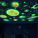 Glow in The Dark Stars and Planets for Ceiling, Glow Solar System Wall Stickers, Space Wall Decals for Kids Boys Room (Green) by TinyTreasures Baby Boutique